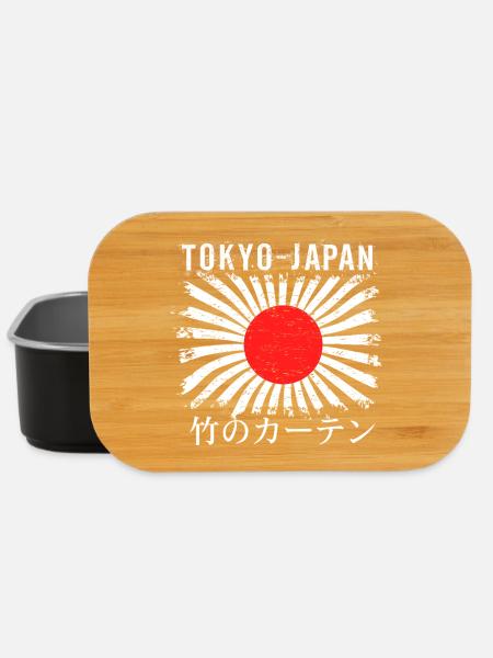 Aufgehende Sonne Tokio Bambus Vorhang - Lunch Box - Schwarz
