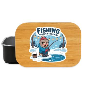 Fishing Through The Snow Eisfischen Winter Angeln - Lunch Box - black - Front