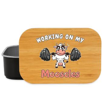 Cow - Working on my Mooscles - Funny Gym Design - Lunch Box - Schwarz - Vorne