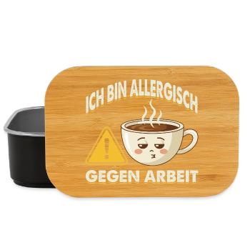 Allergisch Gegen Arbeit Kaffee - Lunch Box - Schwarz - Vorne
