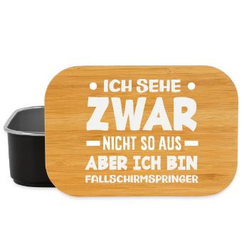 Drôle de parachutiste accro à l’adrénaline - Boîte à goûter - noir - Devant