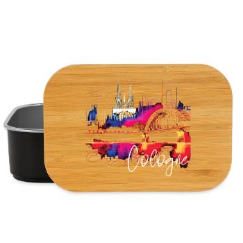 Horizon de Cologne Cathédrale de Cologne Allemagne Ville Coloré - Boîte à goûter - noir - Devant