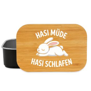 Hasi Müde Hasi Schlafen - Lunch Box - Schwarz - Vorne