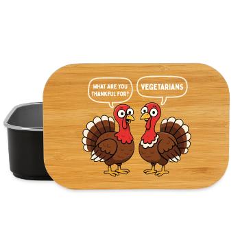 What Are You Thankful For Vegetarians Funny - Lunch Box - black - Front