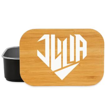 Julia Name Design Heart Design - Color Variable - Lunch Box - black - Front