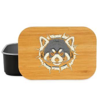 Mignon panda roux jetant un coup d’œil par la fissure - Boîte à goûter - noir - Devant