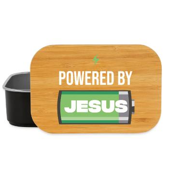 Power by Jesus Batterie-Illustration - Lunch Box - Schwarz - Vorne