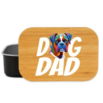 Boxer Hund Papa Buntes Aquarell Design - Lunch Box - Schwarz - Vorne