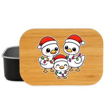 Santa Duck Trio with Christmas Lights - Lunch Box - black - Front