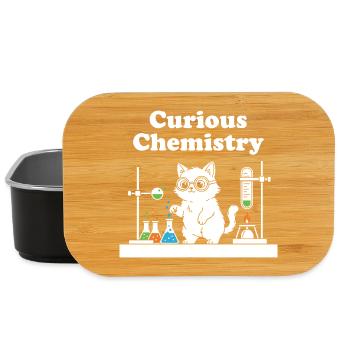 Curious Chemistry Cat - Lunch Box - black - Front