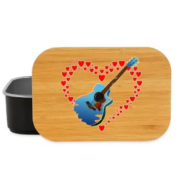 Cœur à la guitare - Boîte à goûter - noir - Devant