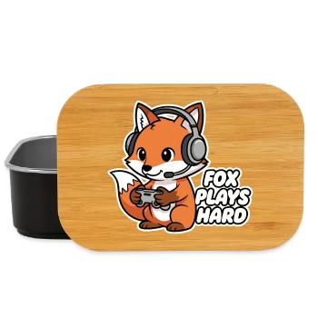 Fuchs mit Headset Spielheld - Lunch Box - Schwarz - Vorne
