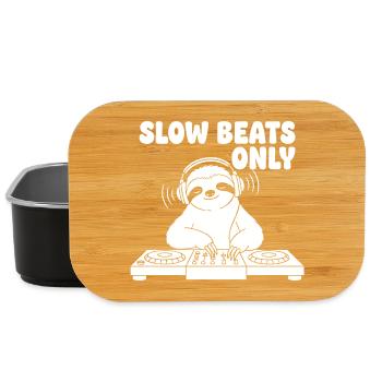 Slow Beats Sloth DJ - Lunch Box - black - Front