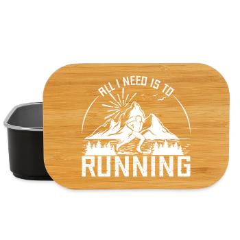 Coureur de marathon : Tout ce dont j’ai besoin, c’est de courir : idée cadeau - Boîte à goûter - noir - Devant