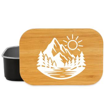 Mountains Landscape Forest Nature - Lunch Box - black - Front