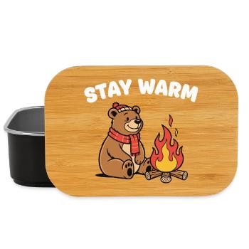 Winterbär am Lagerfeuer - Lunch Box - Schwarz - Vorne
