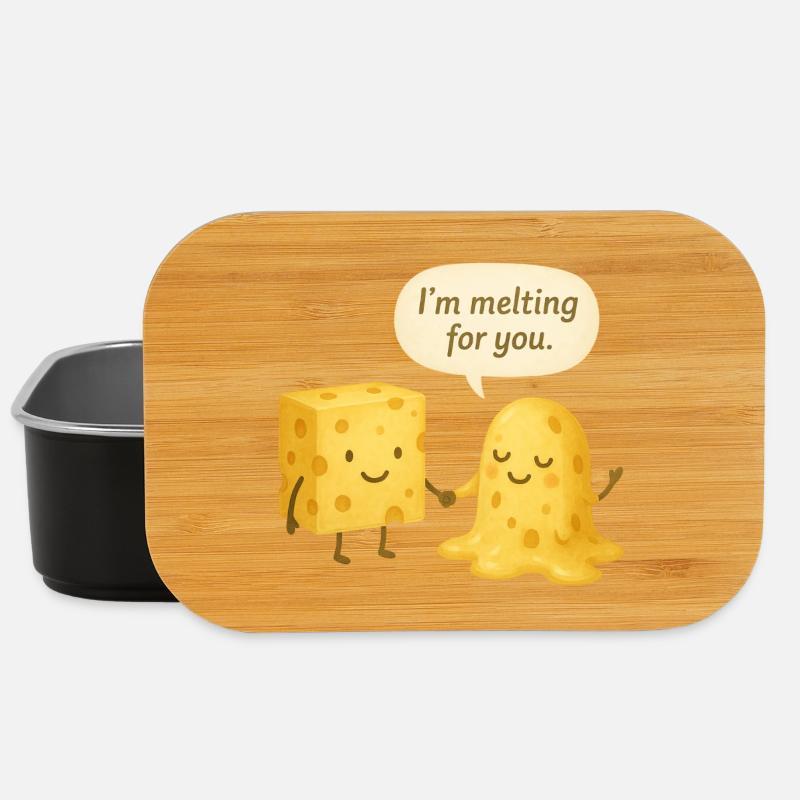 Käse und Schmelzkäse Paar Valentinstag Liebe Ehe - Lunch Box - Schwarz