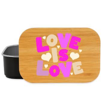 Love Is Love – Buntes Herz Statement - Lunch Box - Schwarz - Vorne