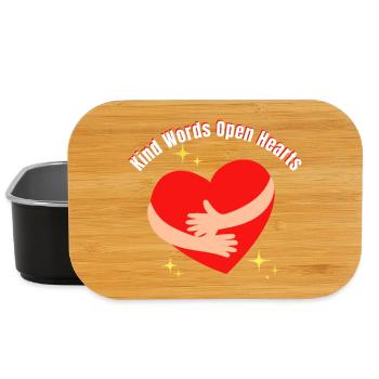 Mots gentils ouverts au cœur – Design d’amour minimaliste - Boîte à goûter - noir - Devant
