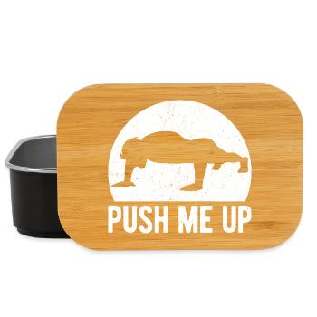 Gym Junkies Push Me Up Calisthenics Fitness - Lunch Box - Schwarz - Vorne