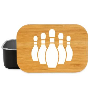 Bowling Pins Silhouette - Lunch Box - black - Front