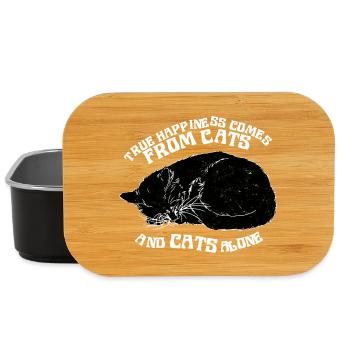 LE VRAI BONHEUR VIENT DES CHATS - Boîte à goûter - noir - Devant