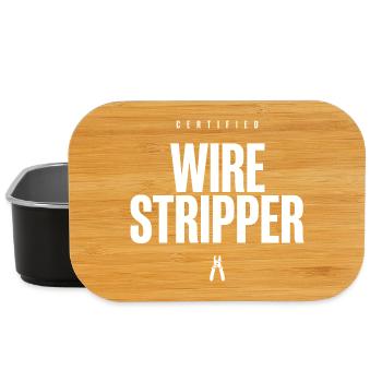 Certified Wire Stripper Funny Electrician Humor - Lunch Box - black - Front