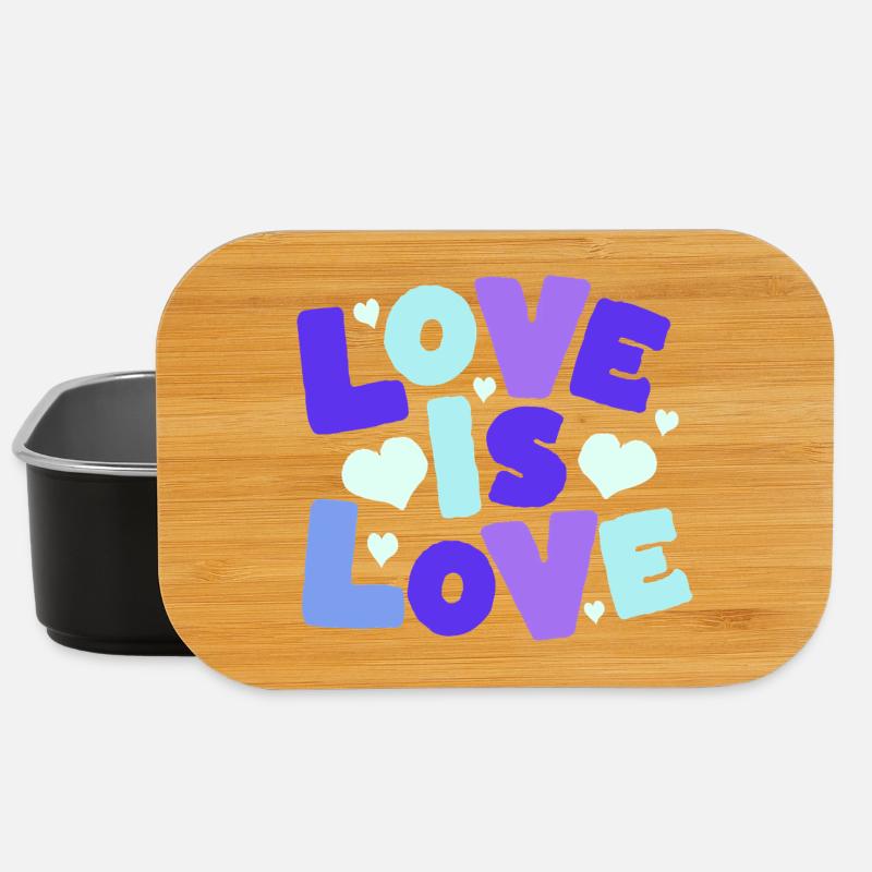 Love is Love Pastel Hearts - Lunch Box - Schwarz