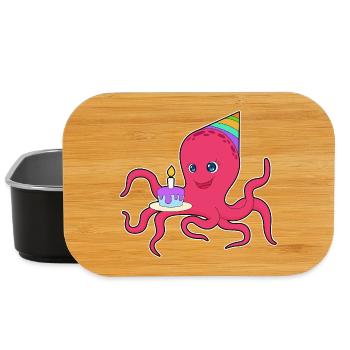 Octopus Birthday Cake - Lunch Box - black - Front