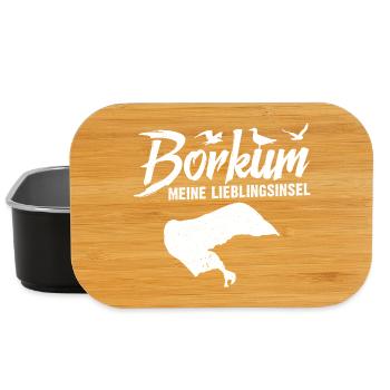 Nordsee Urlaub BORKUM MEINE LIEBLINGSINSEL Lustig - Lunch Box - Schwarz - Vorne