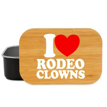 I Love Rodeo Clowns, Red Heart Rodeo Clowns - Lunch Box - black - Front
