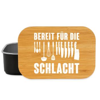 Chefkoch BEREIT FÜR DIE SCHLACHT Lustiges - Lunch Box - Schwarz - Vorne