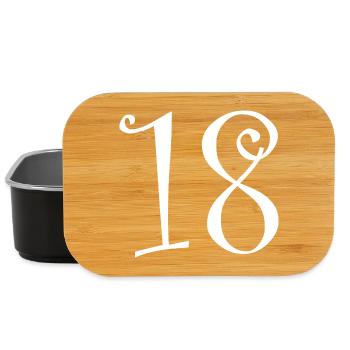 18. 18 ANS. 18e ANNIVERSAIRE. ANNIVERSAIRE 18 ANS. - Boîte à goûter - noir - Devant