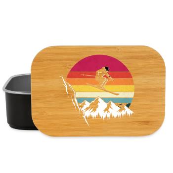 Retro Bergsprung Snowboard Vintage alpine skiing  - Lunch Box - Schwarz - Vorne
