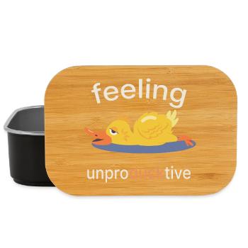 Feeling Unproducktive – Funny Duck Saying - Lunch Box - black - Front