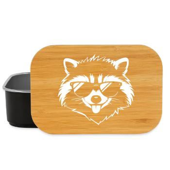 Waschbär mit Sonnenbrille – Bandit Vibes - Lunch Box - Schwarz - Vorne