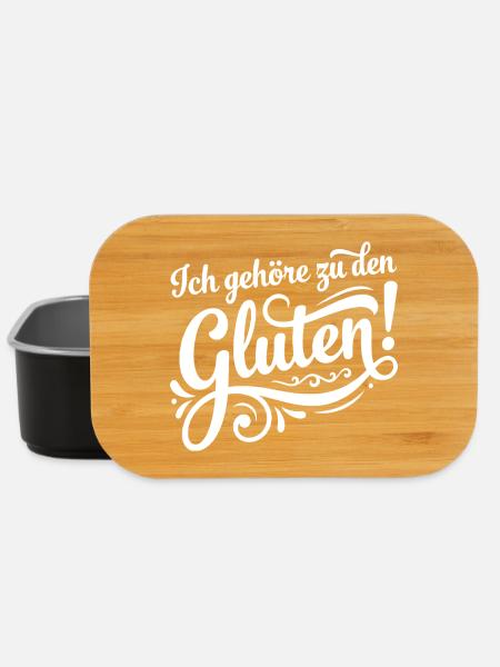 Ich gehöre zu den Gluten – Lustiges Wortspiel - Lunch Box - Schwarz