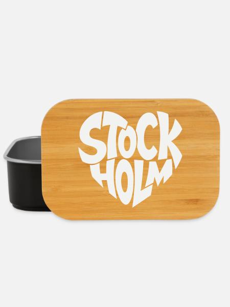 Stockholm Sweden Typography - Lunch Box - black