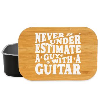 Never underestimate a guy with a guitar weiss - Lunch Box - Schwarz - Vorne