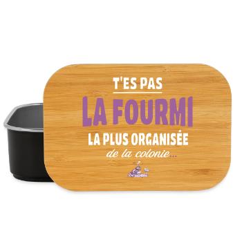 T’es pas la fourmi la plus organisée – Vanne - Boîte à goûter - noir - Devant