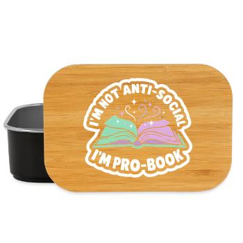 Bücherwurm Spruch - Süßes Leser Geschenk - Lunch Box - Schwarz - Vorne