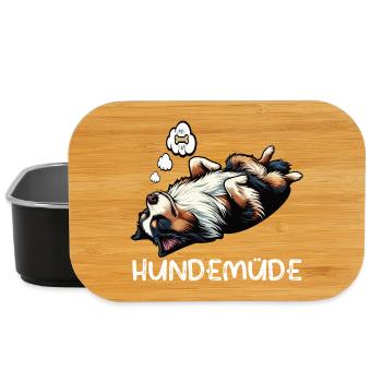 Hundemüde Australian Shepherd Aussie Aussiehalter - Lunch Box - Schwarz - Vorne