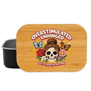 Überstimulierter Schädel mit Blumen Patch - Lunch Box - Schwarz - Vorne