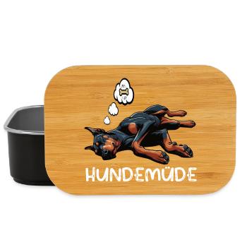 Hundemüde Dobermann Dobermannbesitzer Dobermänner - Lunch Box - Schwarz - Vorne