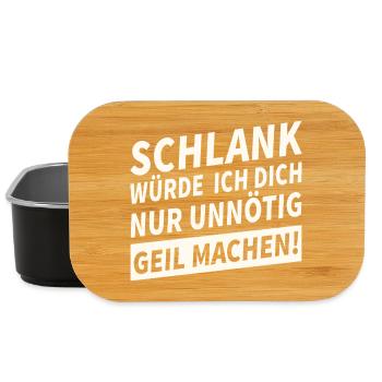 Schlank Würde Ich Dich Nur Unnötig Lustiges - Lunch Box - Schwarz - Vorne