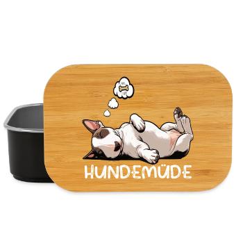 Hundemüde Miniatur Bullterrier Bully Bullterrier - Lunch Box - Schwarz - Vorne