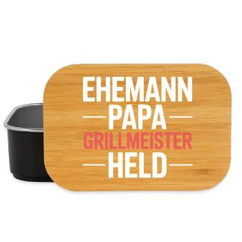 Ehemann Papa Grillmeister Held - Lunch Box - Schwarz - Vorne
