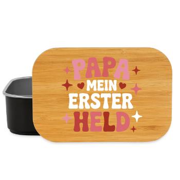 Papa Mein Erster Held Kinder Sohn Tochter Vater - Lunch Box - Schwarz - Vorne