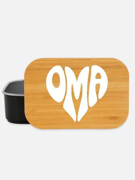 Oma Herz - Lunch Box - Schwarz