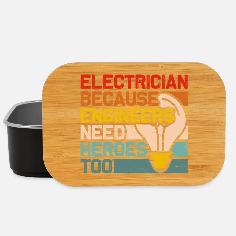 Electrician Heroes: Engineers Need Heroes Electric - Lunch Box - black